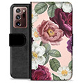 Samsung Galaxy Note20 Ultra prémiové puzdro na peňaženku - Romantické kvety
