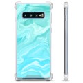 Samsung Galaxy S10 hybridné puzdro - Modrý mramor