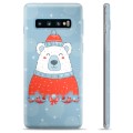 Samsung Galaxy S10+ puzdro TPU - Vianočný medveď