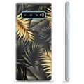 Samsung Galaxy S10+ puzdro TPU - Zlaté listy