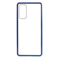 Samsung Galaxy S20 Magnetické puzdro s temperovaným sklom - modrá