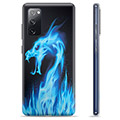 Samsung Galaxy S20 FE puzdro TPU - Modrý ohnivý drak