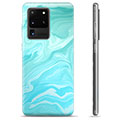 Samsung Galaxy S20 Ultra puzdro TPU - Modrý mramor