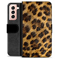 Samsung Galaxy S21 5G prémiové puzdro na peňaženku - Leopard