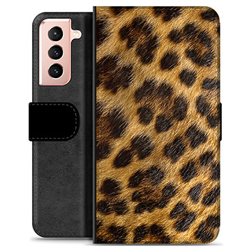 Samsung Galaxy S21 5G prémiové puzdro na peňaženku - Leopard