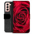 Samsung Galaxy S21 5G prémiové puzdro na peňaženku - Rose