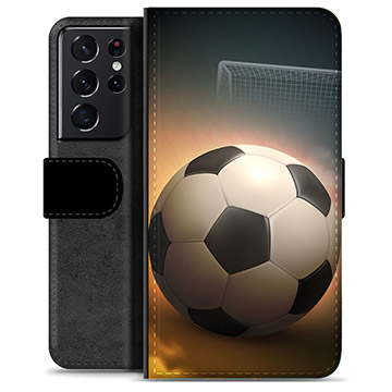 Samsung Galaxy S21 Ultra 5G prémiové puzdro na peňaženku - Futbal