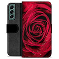 Samsung Galaxy S22+ 5G prémiové puzdro na peňaženku - Rose