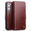 Samsung Galaxy S23 5G Qialino Classic Wallet Leather Case - Tmavohnedá