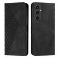 Samsung Galaxy S24 FE Rhombus Pattern Wallet Case with Magnetic Closure