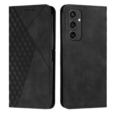 Samsung Galaxy S24 FE Rhombus Pattern Wallet Case with Magnetic Closure
