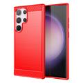 Samsung Galaxy S24 Ultra Puzdro z Brúseného TPU - Uhlíkové Vlákno