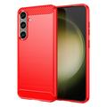 Samsung Galaxy S24+ Puzdro z Brúseného TPU - Uhlíkové Vlákno