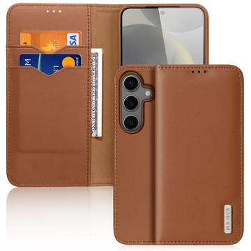 Kožené Puzdro na Peňaženku Samsung Galaxy S25 Dux Ducis Hivo - Hnedá