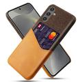 Samsung Galaxy S25 KSQ Puzdro s Vreckom na Kartu - Oranžová