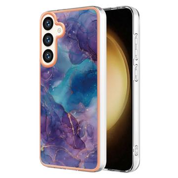 Samsung Galaxy S25 Marble Pattern Electroplated IMD TPU Case