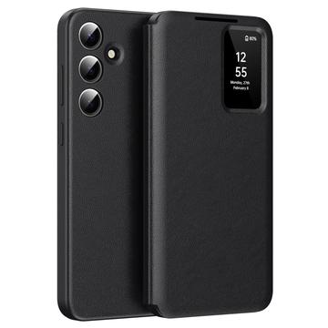 Samsung Galaxy S25 Smart Clear View Flip Case with Card Slot - Black