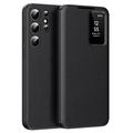 Samsung Galaxy S25 Ultra Smart Clear View Flip Case with Card Slot - Black