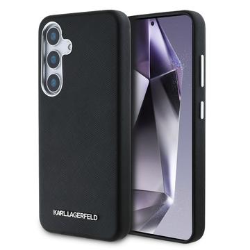 Samsung Galaxy S25+ Karl Lagerfeld Saffiano Metal Logo Case - Black
