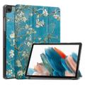Samsung Galaxy Tab A9 Tri-Fold Series Smart Folio puzdro – Biele kvety