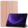 Samsung Galaxy Tab S10 FE/S9 FE Tri-Fold Series Smart Folio puzdro – Ružové zlato
