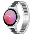 Samsung Galaxy Watch4/Watch4 Classic/Watch5/Watch6 klasický popruh z nehrdzavejúcej ocele - tmavo modrá / strieborná