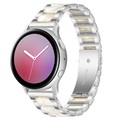 Samsung Galaxy Watch4/Watch4 Classic/Watch5/Watch6 klasický popruh z nehrdzavejúcej ocele - Pearl White / Silver