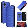 Samsung Galaxy Xcovover 5 Flip Case - uhlíkové vlákno - modrá