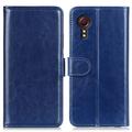Samsung Galaxy Xcover 7 peňaženka s magnetickým uzáverom - Modrá