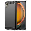 Samsung Galaxy Xcover7 Puzdro z Brúseného TPU - Uhlíkové Vlákno