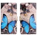 Samsung Galaxy Xcover7 Style Series Puzdro na Peňaženku - Modrý Motýľ