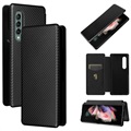 Samsung Galaxy Z Fold3 5G Flip Case - uhlíkové vlákno - čierna