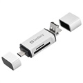 Čítačka kariet Sandberg SD / MicroSD - USB -A / USB -C / Microusb - Silver