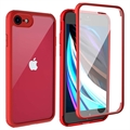 Shine&Protect 360 ​​iPhone 7/8/SE (2020)/SE (2022) hybridných puzdier - Červená / Priehľadná