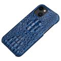 Kožené Puzdro Crocodile Luxury iPhone 14 Plus - Modrá