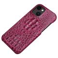 Kožené Puzdro Crocodile Luxury iPhone 14 Plus - Červené Víno