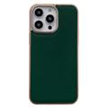  Silky Séria iPhone 14 Pro Max Kožené Puzdro - Zelená