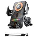 Smart Sensor Car Phone Holder / 15W Wireless Charger - Black