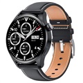 Smartwatch s koženým remienkom M103 - iOS/Android (Otvorená krabica - Výborná) - čierna