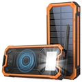 Solárna power banka/bezdrôtová nabíjačka YD-888W - 10000mAh - Oranžová