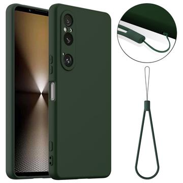 Tekuté silikónové puzdro na Sony Xperia 1 VI – kompatibilné s MagSafe – Tmavozelený