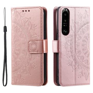 Sony Xperia 1 VI Séria Mandala Puzdro - Ružové zlato