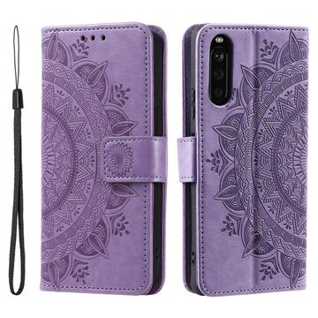 Sony Xperia 10 VI Séria Mandala Puzdro - Fialová