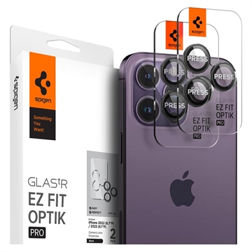 Spigen Glas.tR Ez Fit Optik Pro iPhone 14 Pro/14 Pro Max/15 Pro/15 Pro Max Chránič Objektívu Fotoaparátu - Čierny