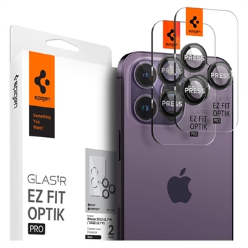 Spigen Glas.tR Ez Fit Optik Pro iPhone 14 Pro/14 Pro Max/15 Pro/15 Pro Max/16 Pro/16 Pro Max Chránič Objektívu Fotoaparátu - Čierny