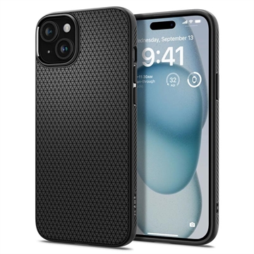 iPhone 15 Plus Spigen Liquid Air Puzdro TPU - Čierne