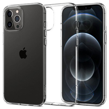 Spigén tekutý kryštál iPhone 12/12 Pro TPU Case - Transparent