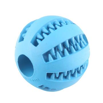 Squeaky Chew Ball for Dogs with Food Dispensing - S - Blue