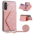 Puzdro Stardust Samsung Galaxy A14/A14 5G s Držiakom Karty - Ružová