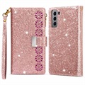 Séria Starlight Samsung Galaxy S22 5G Wallet Case - Rose Gold